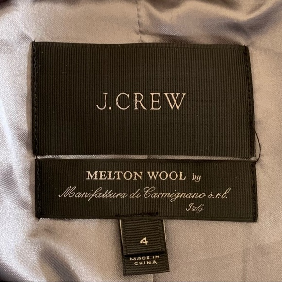 J. Crew Melton Wool Duffle Toggle Coat Italian Hooded Stadium Cloth Gray Size 4 - Picture 6 of 9